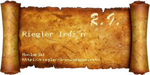 Riegler Irén névjegykártya