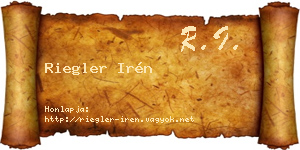 Riegler Irén névjegykártya